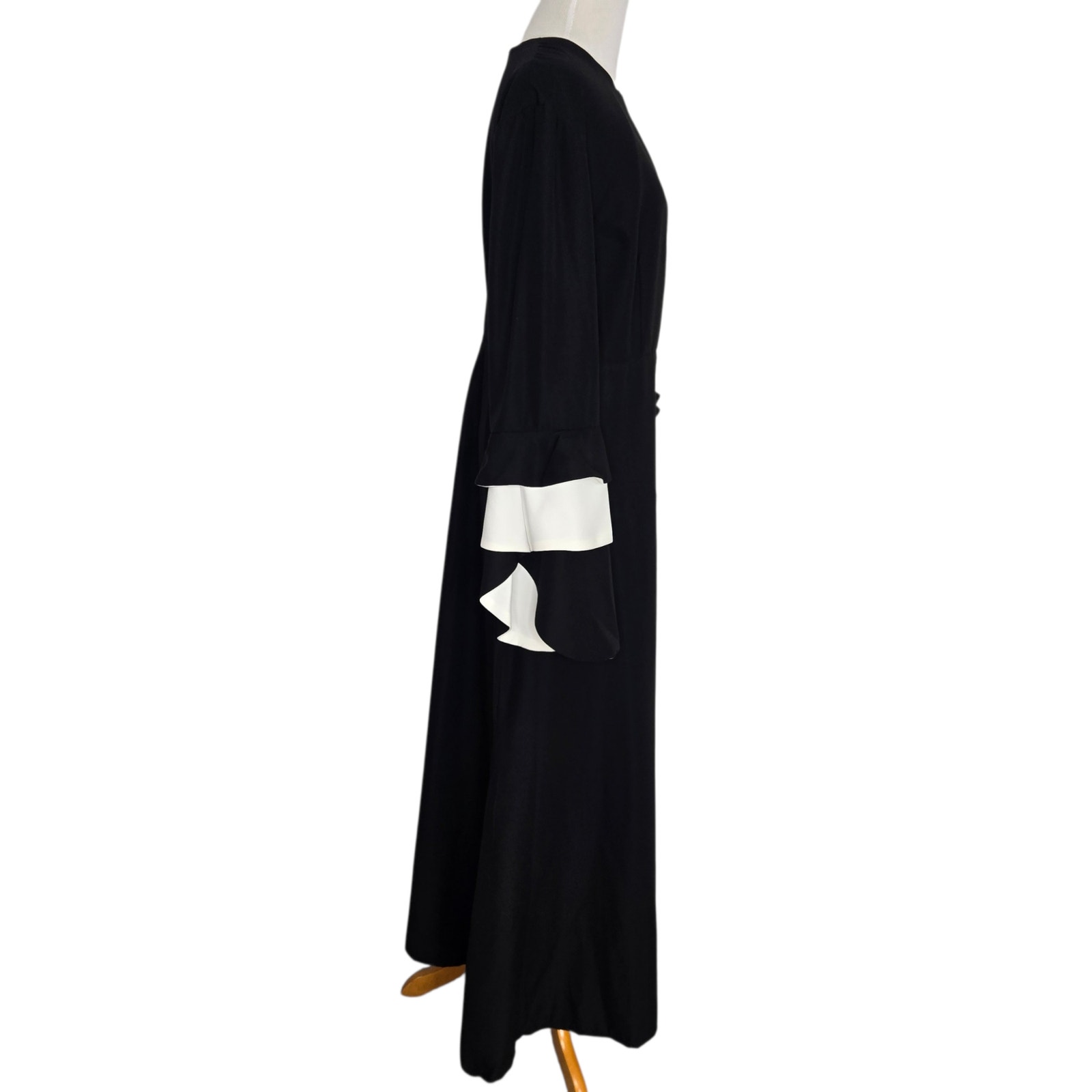 Annah Hariri Women Classic Modest Black Dress Bell Sleeve Chic Modern Long 12 — image 2 of 8
